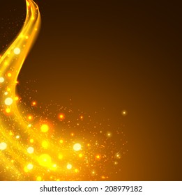 Abstract background with yellow lighting flare vector