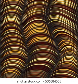 Abstract background with yellow lines distorted. The illusion of volume. Bright shades. Wires and cords.