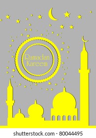 abstract background with yellow mosque
