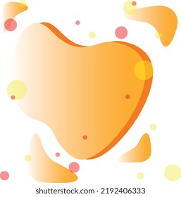 Fondo abstracto de los colores amarillo y naranja de formas irregulares y contornos suaves. Fondo del texto Figura abstracta. Forma gráfica líquida. Resumen de elementos gráficos dinámicos de estilo moderno