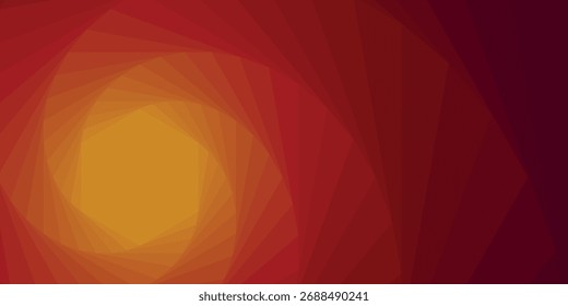 Abstract background with a yellow and orange gradient hexagonal spiral design. Modern hexagonal line swirl concept background. EPS. 2