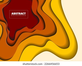 Abstract background with yellow and orange paper cut effect and place for your text. Nice fresh hot background for banner flyer header or social media status