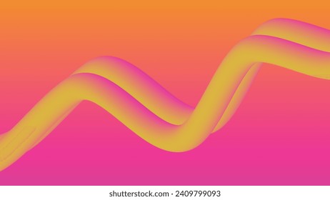 abstract background with yellow and pink wave on gradient color