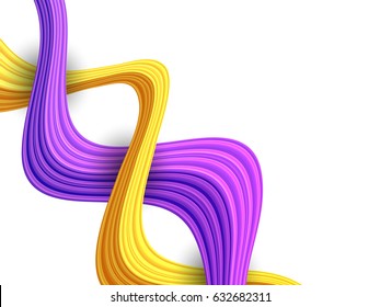 Abstract Background With Yellow And Purple Waves Or Wavy Stripes.