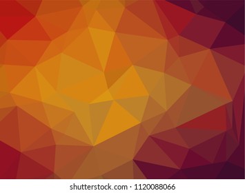 Abstract Background yellow red color trianglify shape-Vector Illustration.