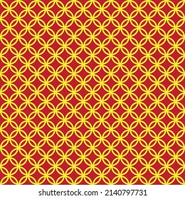 Abstract background. Yellow and red geometrical pattern. Modern design. Yellow flower shape on red background. 
