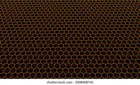 Abstract background of yellow and red hexagons