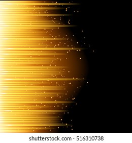 Abstract background with yellow shiny elements. Vector illustration for your graphic design.