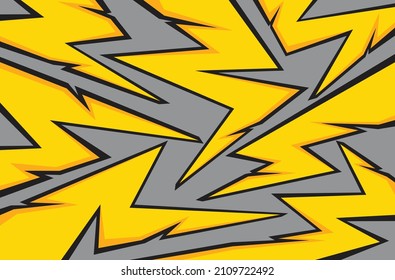 Abstract background with yellow spikes and zigzag line pattern