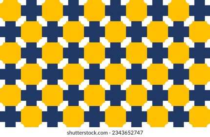 abstract background with yellow squares and blue cross, seamless repeat prints pattern design for fabric printing or wall or background or backdrop
