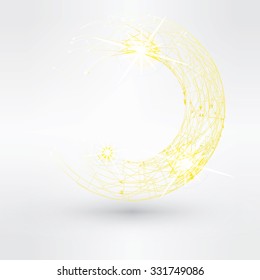 Abstract background with yellow swirl