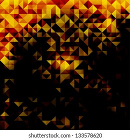 Abstract background with yellow triangles, vector illustration