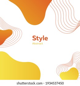 Abstract background, yellow waves on a white background. Stylish dynamic poster, 3D shapes on a white background. 