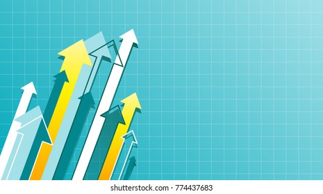 Abstract background with yellow and white arrows