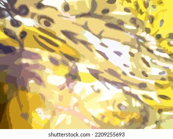 Fondo abstracto en tonalidad amarillo-marrón-blanco para textiles o impresiones. Esparcimiento de fondo con motivos florales para papel de pared, cubiertas, moda, soluciones interiores, conceptos de negocio, scrapbooking