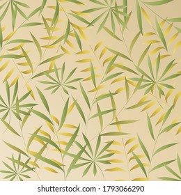 Abstract background of yellow-green leaves-vector image