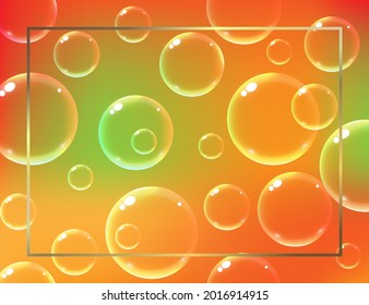 Resumen de fondo burbujas amarillo-rojo y transparente.