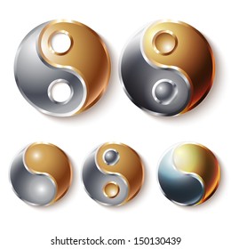 Abstract background with Yin & Yang elements. Vector illustration