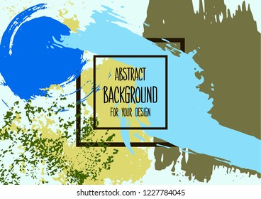 Abstract background for your design. Universal background. Cover, flyer, banner, web, print. Colorful elements. Acrylic paints, brushes