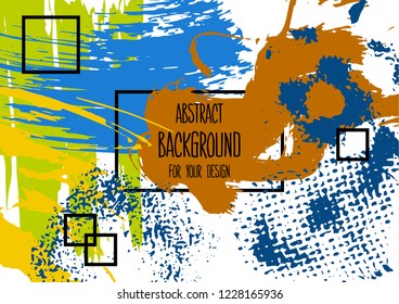 Abstract background for your design. Universal background. Cover, flyer, banner, web, print. Colorful elements. Acrylic