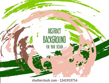 Abstract background for your design. Universal background. Colorful elements. Cover, flyer, banner, web, print. Acrylic paints, brushes, blots, geometric shapes