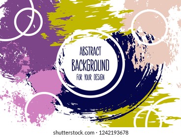 Abstract background for your design. Universal background. Colorful elements. Cover, flyer, banner, web, print. Acrylic paints, brushes. Creative