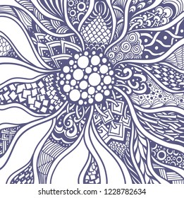 Abstract Background in Zen tangle or Zen doodle style black and white for coloring page or for relax adult coloring book or for decoration different things