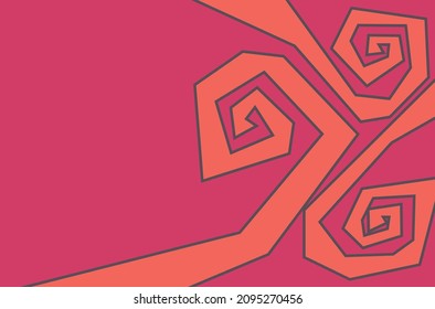 Abstract background with zigzag and curly lines pattern and some copy space area