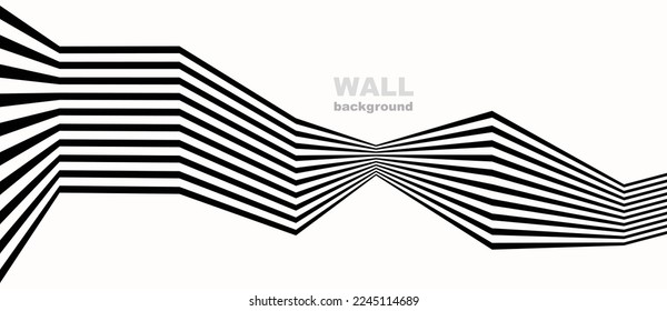 Abstract background with zigzag lines. Stripes optical art illusion.