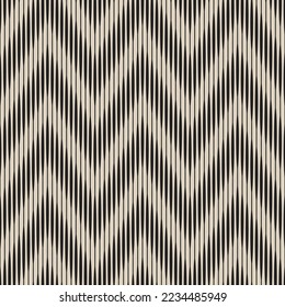 Abstract background with a zigzag motif of vertical black lines with different thicknesses. Seamless striped repeating pattern. Geometric vector image for packaging, wrapping, and textile.