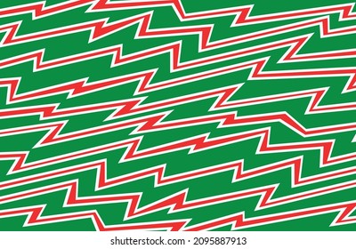 Abstract background with zigzag pattern and Christmas color theme