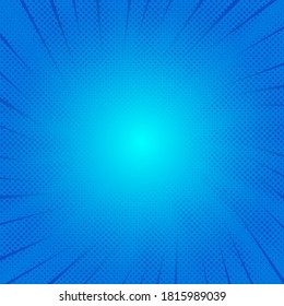 Abstract Background Zoom Effect Comic Book Style with Halftone Vector