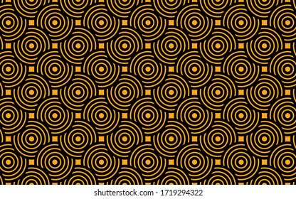 abstract background,black circles overlap on a yellow background,vector