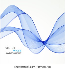 Abstract background.Blue line smoke vector illustration