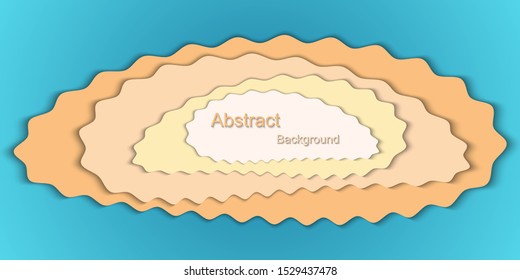 Abstract  background.Blue sea and beach island on top view. paper cut shapes.Art design layout for  business travel, flyers, posters 