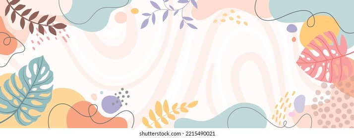 abstract background,Colorful background vector illustration.Exotic plants, branches,art print for beauty, fashion and natural products,wellness, wedding and event.