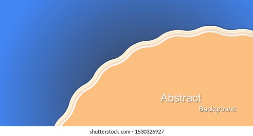 Abstract  background.Dark blue sea and beach island on night. paper cut shapes.Art design layout for  business travel, flyers, posters 