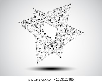 Abstract background.Geometric connecting lines and dots.Connection science and technology.Molecular structure dna or neuron composition.Graphic background for design.Vector illustration.