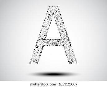 Abstract background.Geometric connecting lines and dots.Connection science and technology.Molecular structure dna or neuron composition.Graphic background for design.Vector illustration.