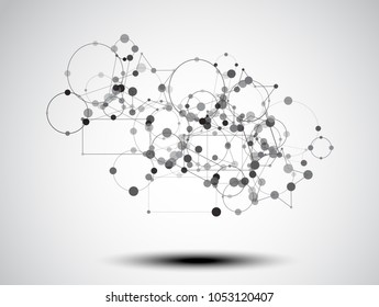 Abstract background.Geometric connecting lines and dots.Connection science and technology.Molecular structure dna or neuron composition.Graphic background for design.Vector illustration.