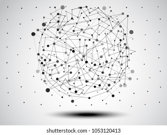 Abstract background.Geometric connecting lines and dots.Connection science and technology.Molecular structure dna or neuron composition.Graphic background for design.Vector illustration.