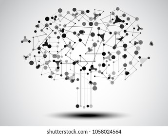 Abstract background.Geometric connecting lines and dots.Connection science and technology.Molecular structure dna or neuron composition.Graphic background for design.Vector illustration.