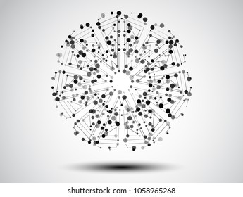 Abstract background.Geometric connecting lines and dots.Connection science and technology.Molecular structure dna or neuron composition.Graphic background for design.Vector illustration.