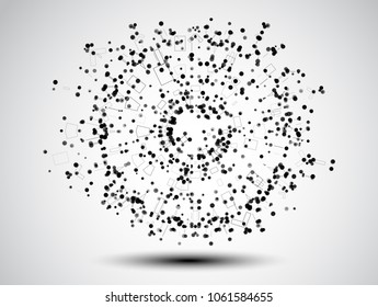 Abstract background.Geometric connecting lines and dots.Connection science and technology.Molecular structure dna or neuron composition.Graphic background for design.Vector illustration.