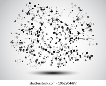 Abstract background.Geometric connecting lines and dots.Connection science and technology.Molecular structure dna or neuron composition.Graphic background for design.Vector illustration.