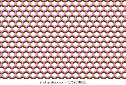 abstract background,geometric hexagon and pink and orange gradient on a white background