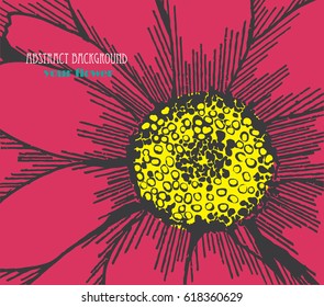 abstract background,hand drawn pink flower