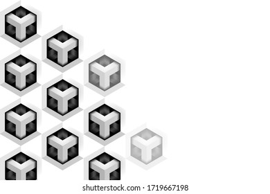 abstract background,hexagon geometry background on a plain white background