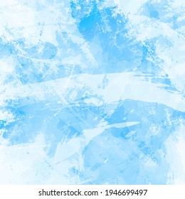 Abstract background.Imitation of hand-painted brush strokes with splashes and drops.Wallpaper in blue colors.Image of sky,ice,frosty background.Drawing lines, stripes,chaotic spots.Vector illustration