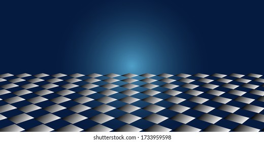 abstract background,Light blue and dark blue gradient background  Decorated with geometric squares for the base below